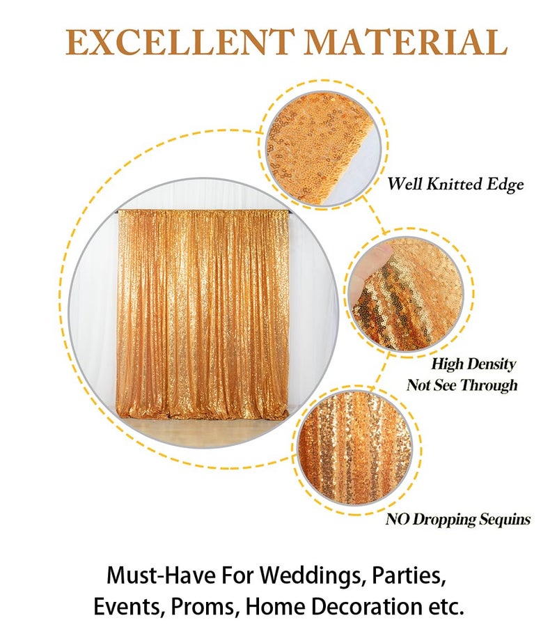 ShiDianYi 4FTX6FT-Gold-SEQUIN Photo Backdrop,Party/Prom Photography Background,Wedding Photo Booth (Gold) - Image 4